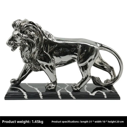 Golden Lion Resin Sculpture