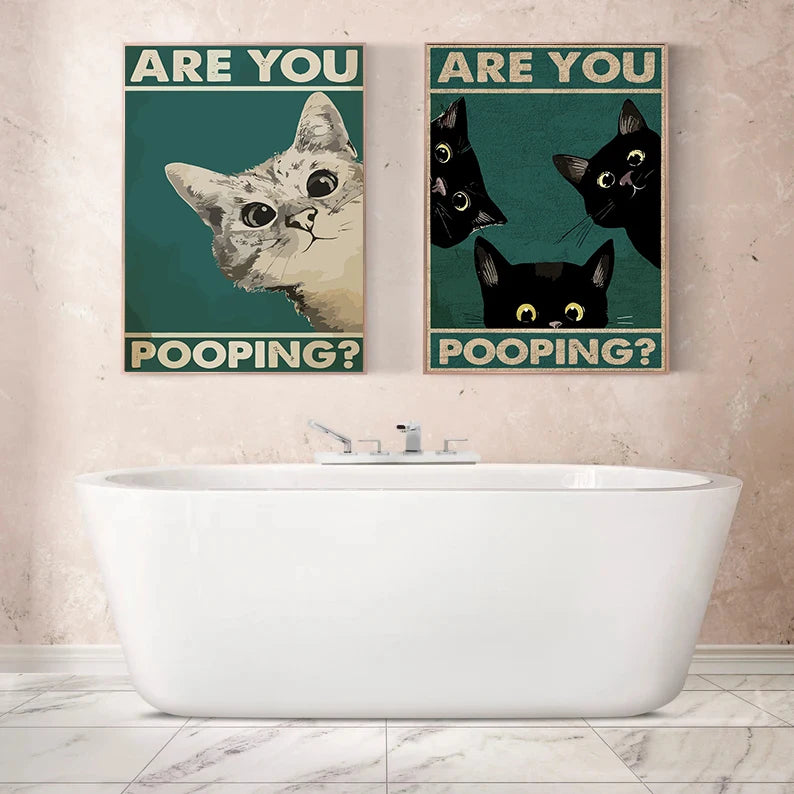 Are You Pooping? - Vintage Bathroom Wall Art