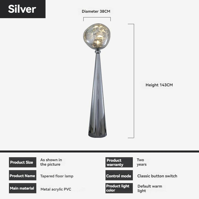 The Vulcan - Organic Form Floor Lamp with Smoke Gray Shade