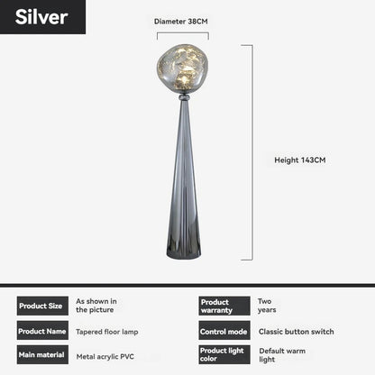 The Vulcan - Organic Form Floor Lamp with Smoke Gray Shade
