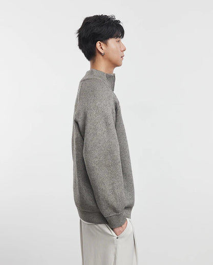 Collar Knitted Zipper Cardigan