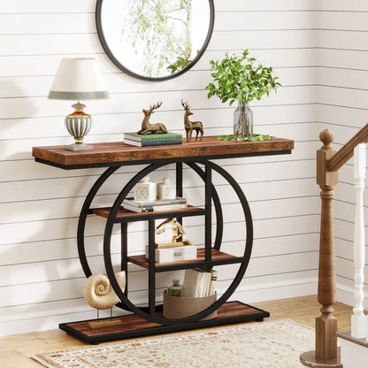Modern Iron &amp; Wood Entrance Table