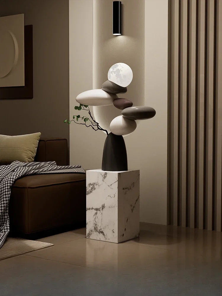 Luminous Resin Landscape Stone Sculpture