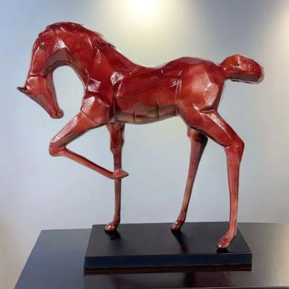 Abstract Aluminum Horse Sculpture