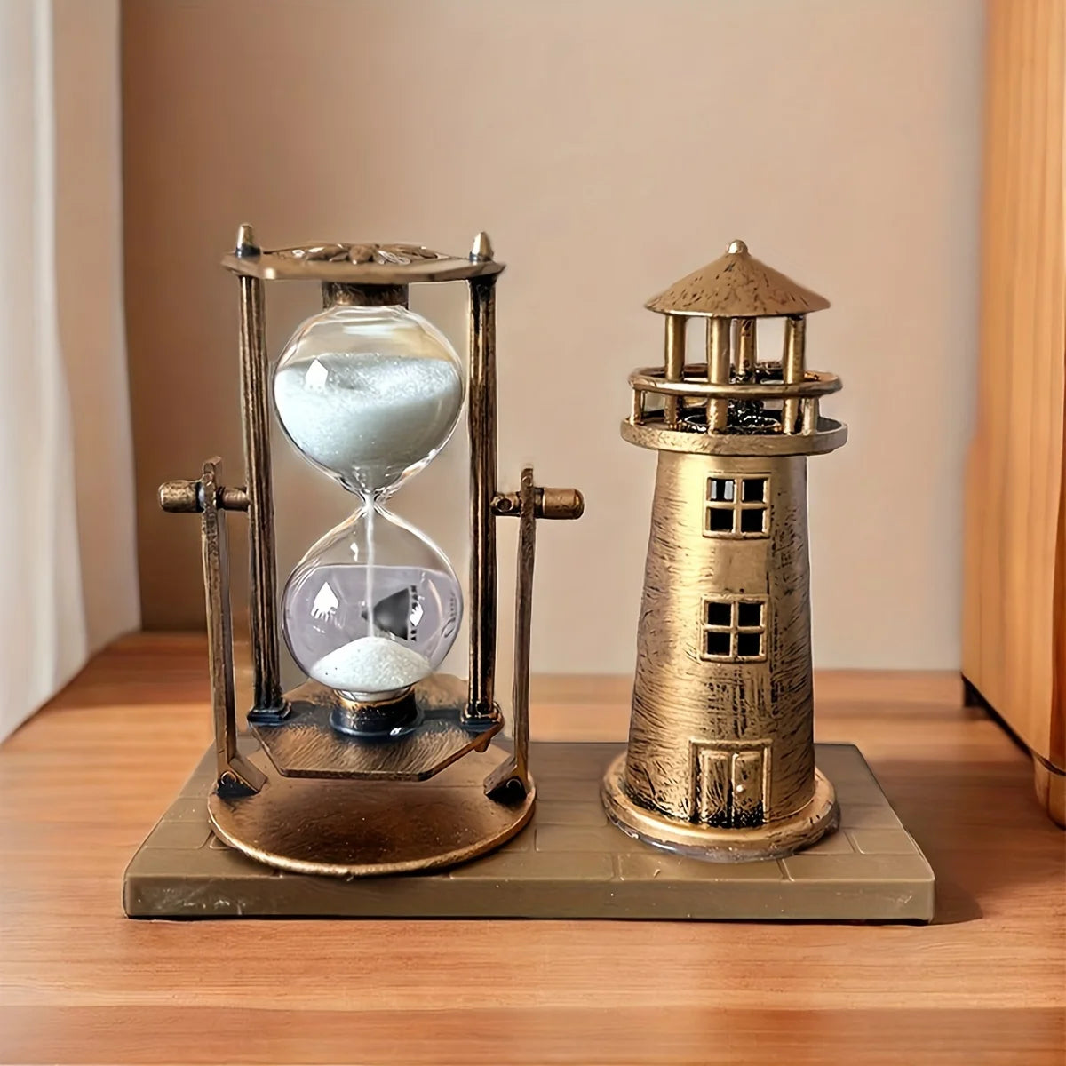 Bronze Lighthouse Hourglass Ornament