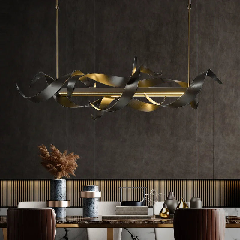 Twisted Ribbon LED Pendant Chandelier