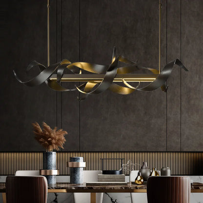 Twisted Ribbon LED Pendant Chandelier