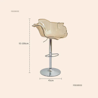 Height-Adjustable Tinted Acrylic Bar Stool