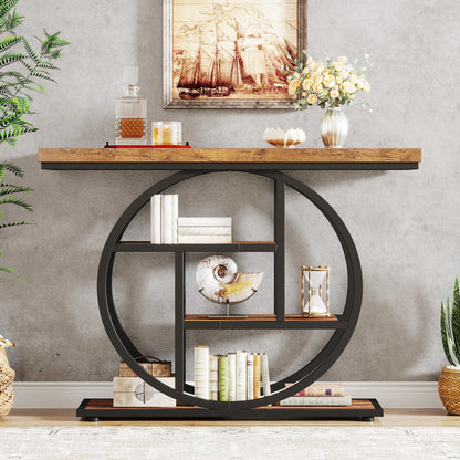 Modern Iron &amp; Wood Entrance Table