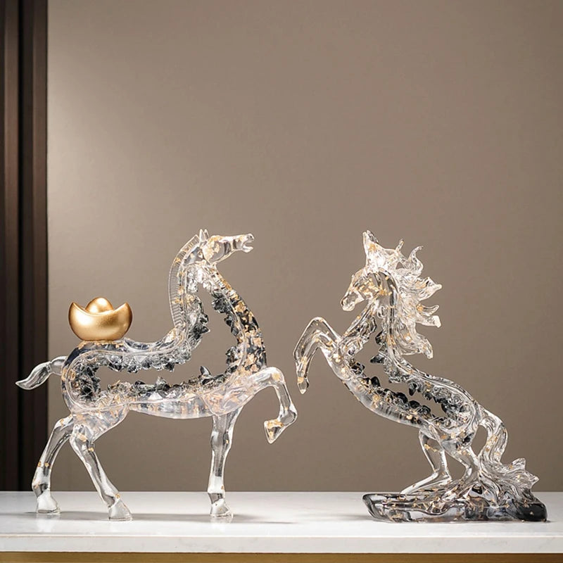 Crystal-Form Horse Sculpture