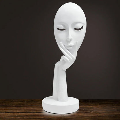 Abstract Face and Hand Resin Sculpture