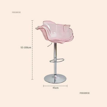Height-Adjustable Tinted Acrylic Bar Stool