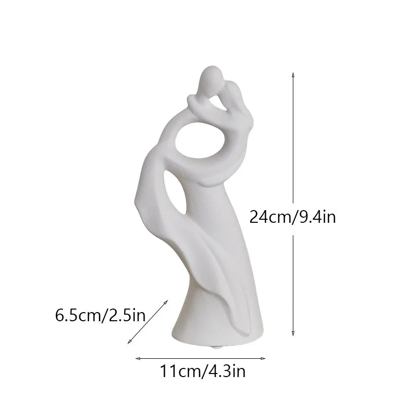 Nordic Pop Art Ceramic Couple Sculpture