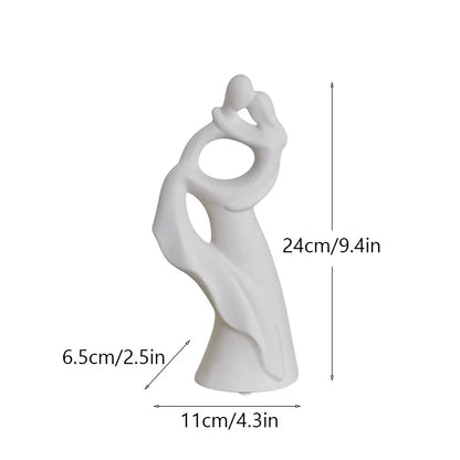 Nordic Pop Art Ceramic Couple Sculpture