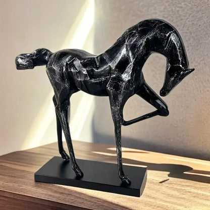 Abstract Aluminum Horse Sculpture