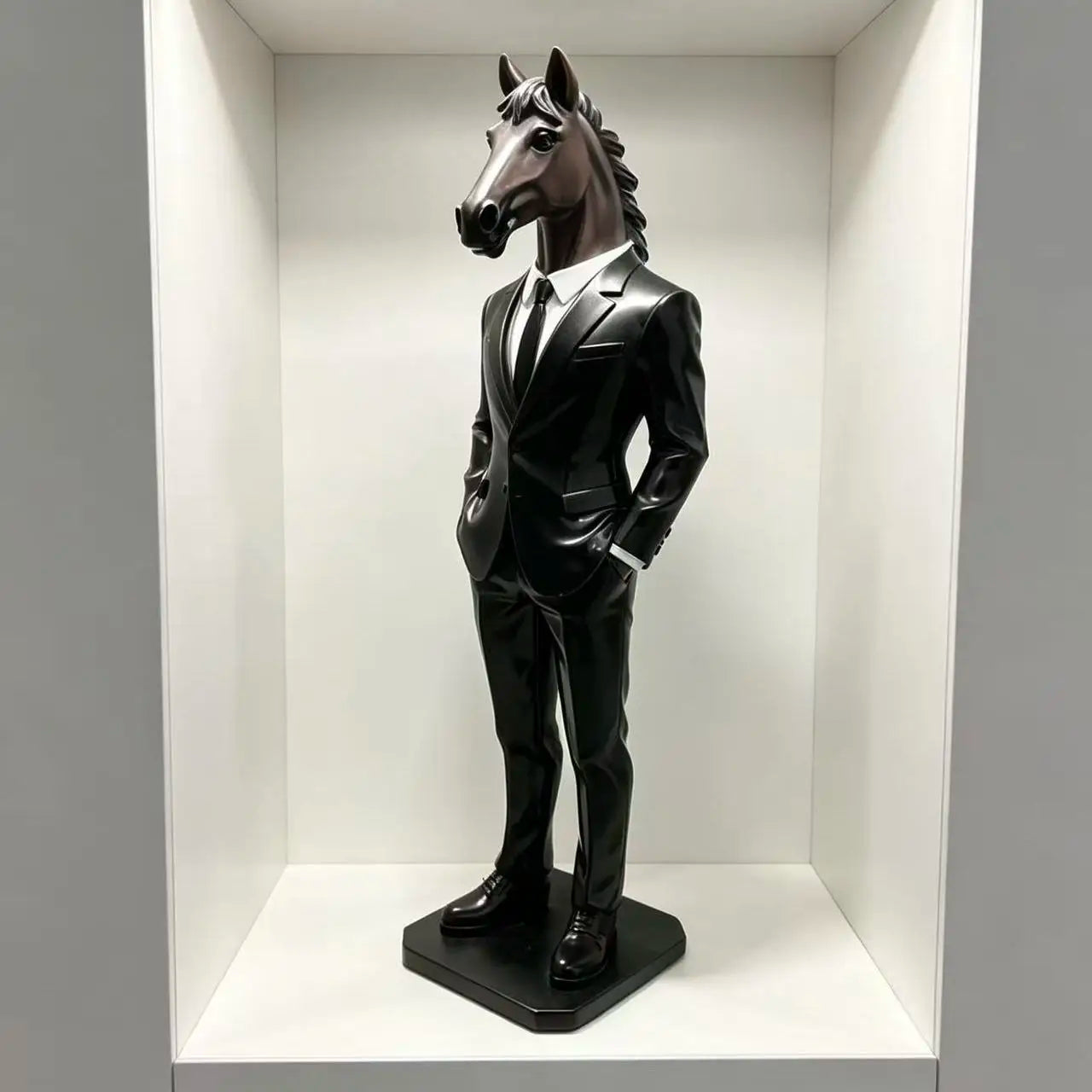 Suited Horse Resin Sculpture