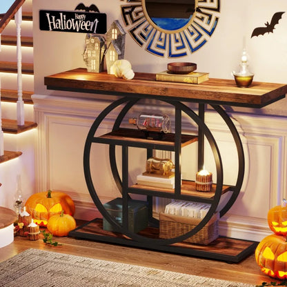Modern Iron &amp; Wood Entrance Table