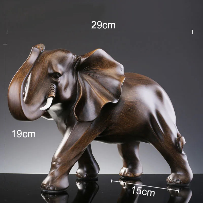The Majestic Presence - Elephant Sculpture in Wood-Grain Resin