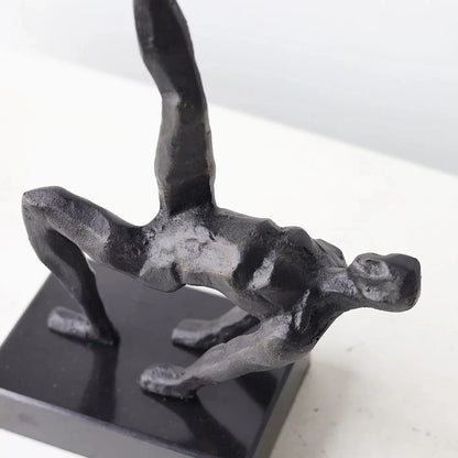 Abstract Athlete Cast Metal Sculpture