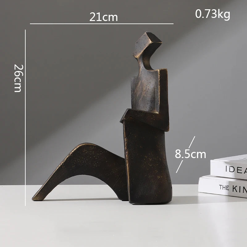 Abstract Retro Girl Resin Sculpture