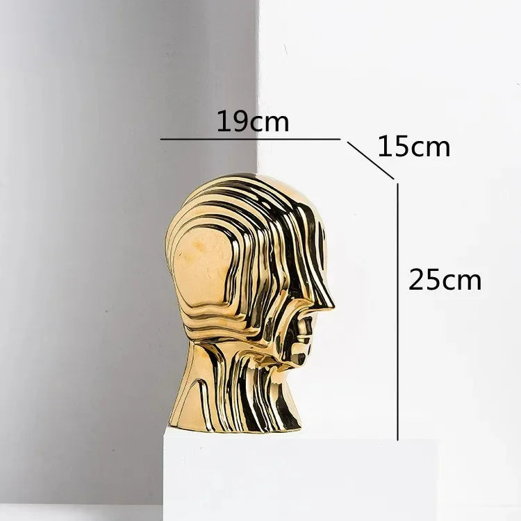 Fluted Abstract Head Sculpture