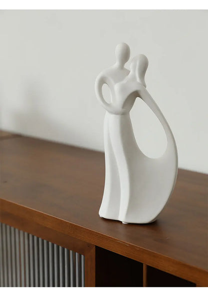 Nordic Pop Art Ceramic Couple Sculpture