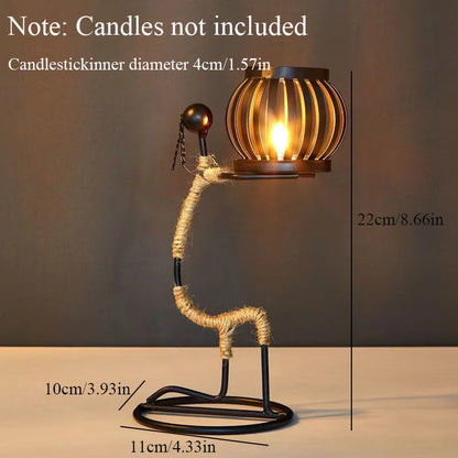 Abstract Figure Iron Candle Holder