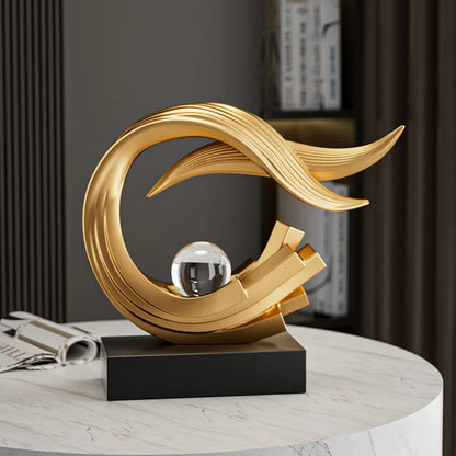 Swept Arc Resin Sculpture
