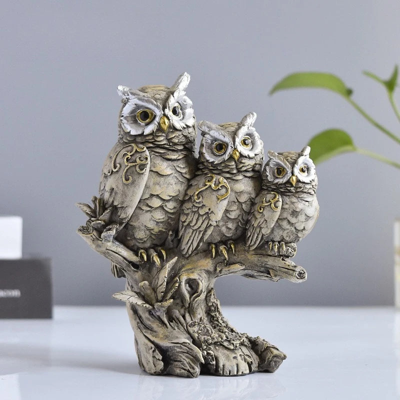 Owl Family Tree Sculpture