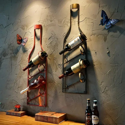 Bottle-Form Wall Wine Rack