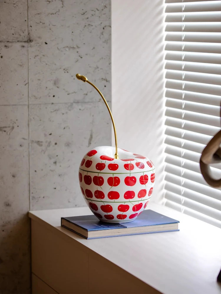 Hand-Painted Ceramic Cherry Ornament