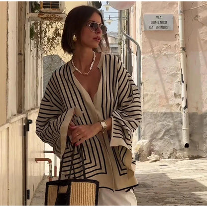 Riviera Stripe Relaxed Blouse