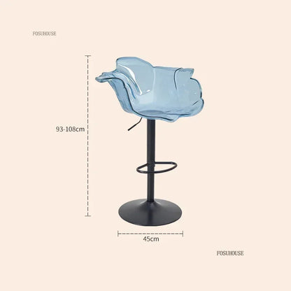 Height-Adjustable Tinted Acrylic Bar Stool