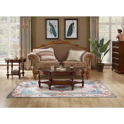 Vintage Glass Top Coffee Table Set