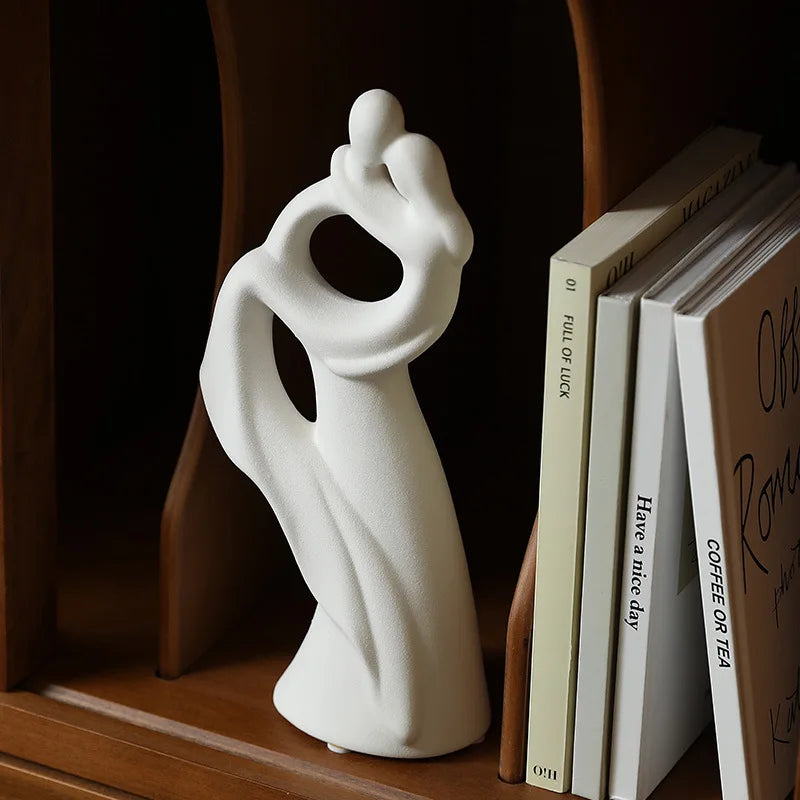 Nordic Pop Art Ceramic Couple Sculpture