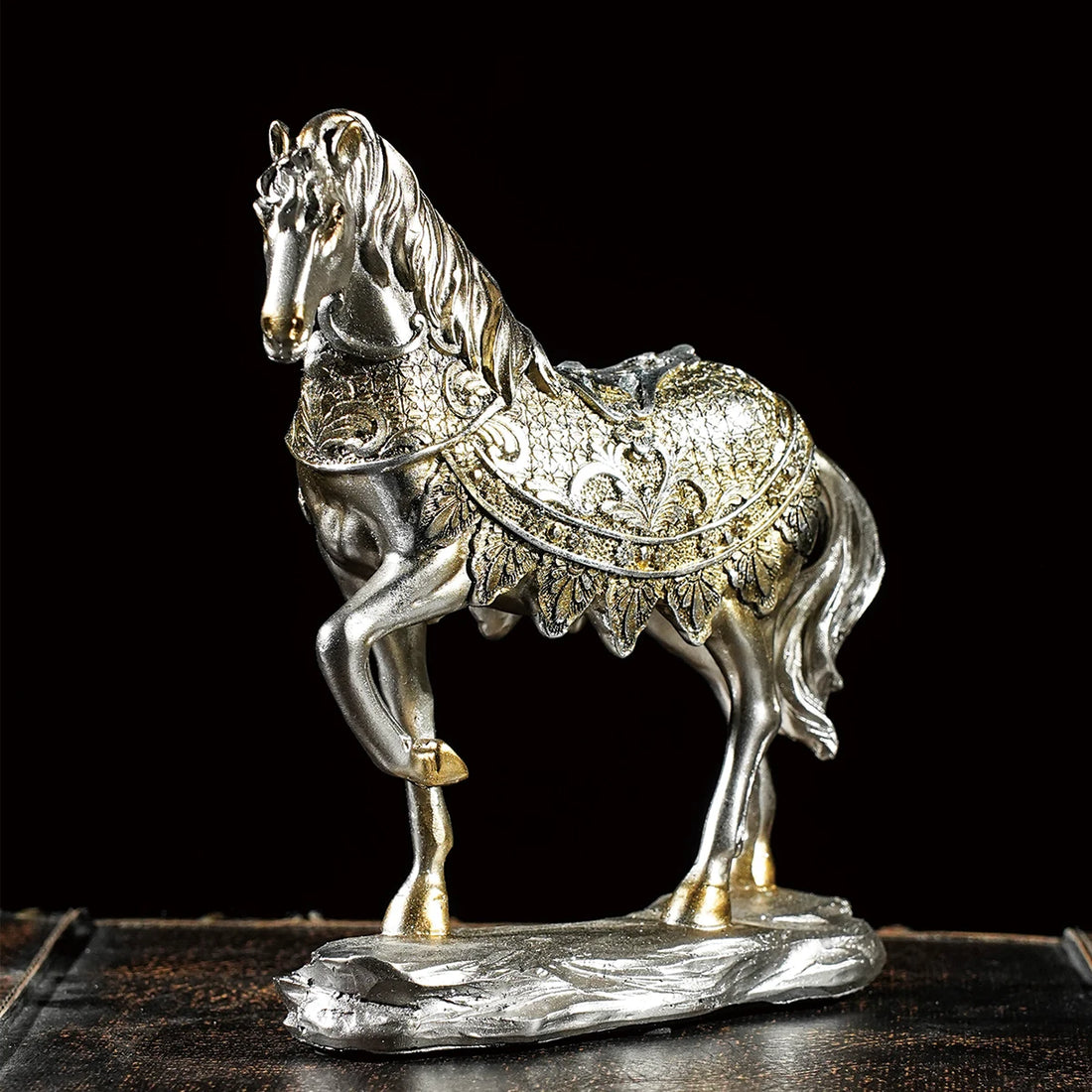 The Majesty - Ornate Horse Sculpture with Decorative Saddle Blanket