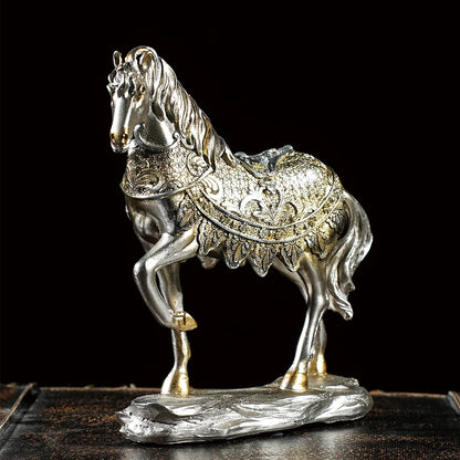 The Majesty - Ornate Horse Sculpture with Decorative Saddle Blanket