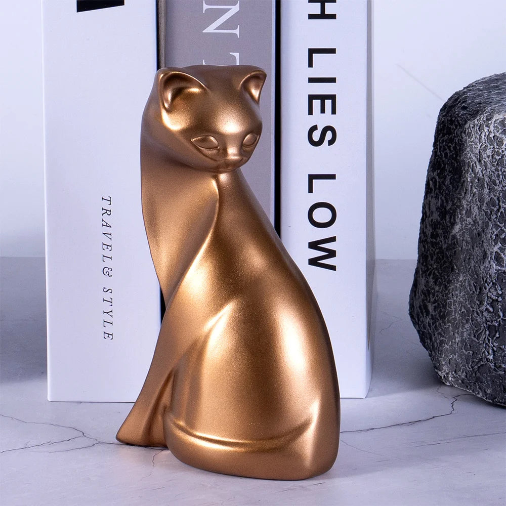 Feline Grace™ Golden Cat Sculpture Set