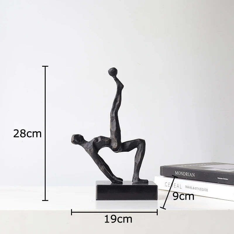 Abstract Athlete Cast Metal Sculpture