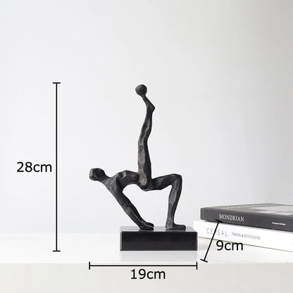 Abstract Athlete Cast Metal Sculpture