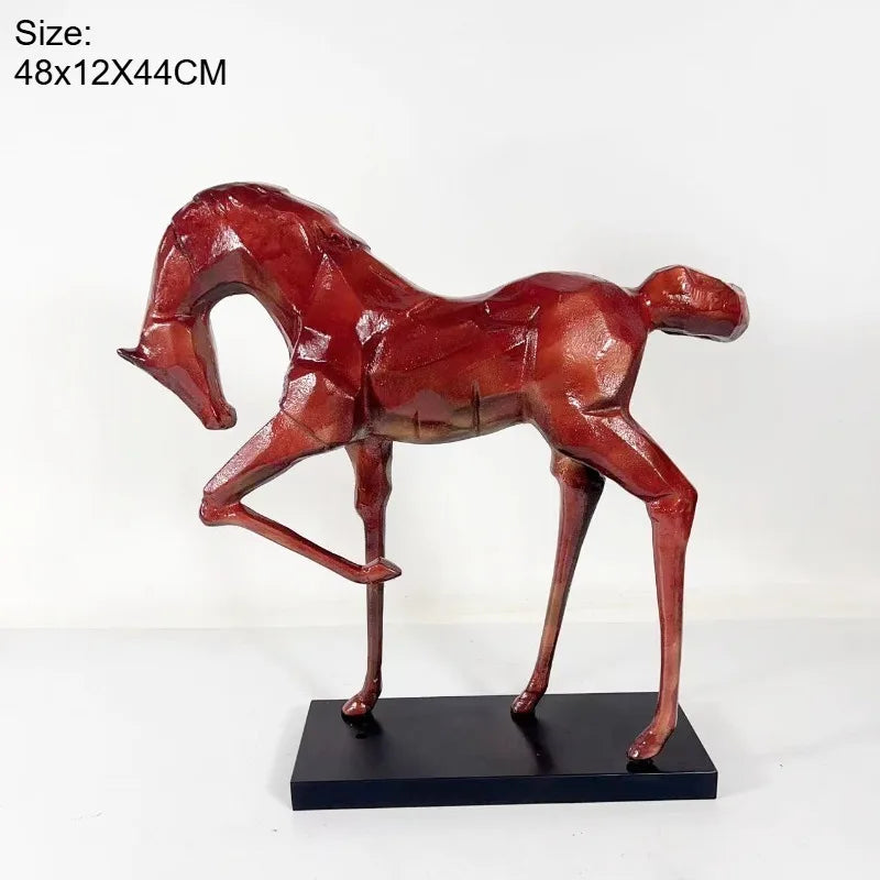 Abstract Aluminum Horse Sculpture