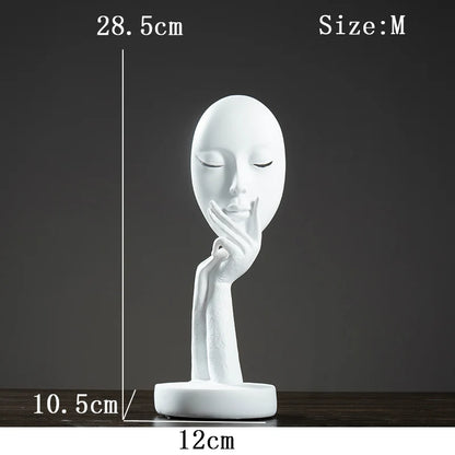 Abstract Face and Hand Resin Sculpture