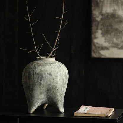 Vintage Coarse Pottery Tabletop Vase