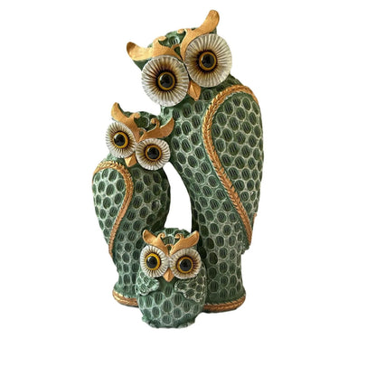 Owl Family Statue Set
