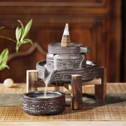 Artisan Flow Incense Burner - Handmade Ceramic Backflow Design
