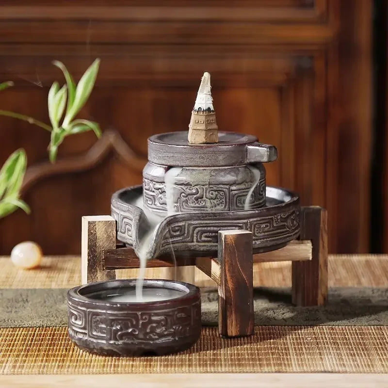 Artisan Flow Incense Burner - Handmade Ceramic Backflow Design