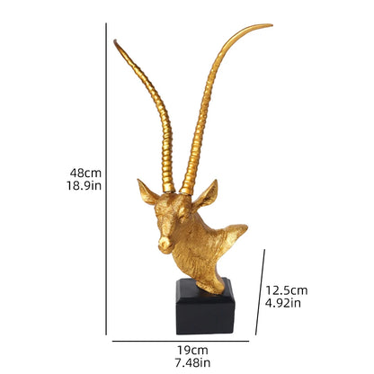 Antelope Head Bust Sculpture