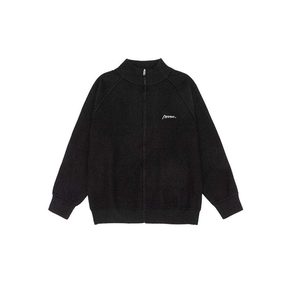 Collar Knitted Zipper Cardigan