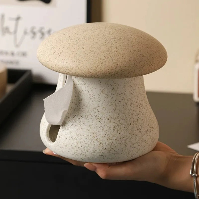Mushroom Ceramic Tissue Box