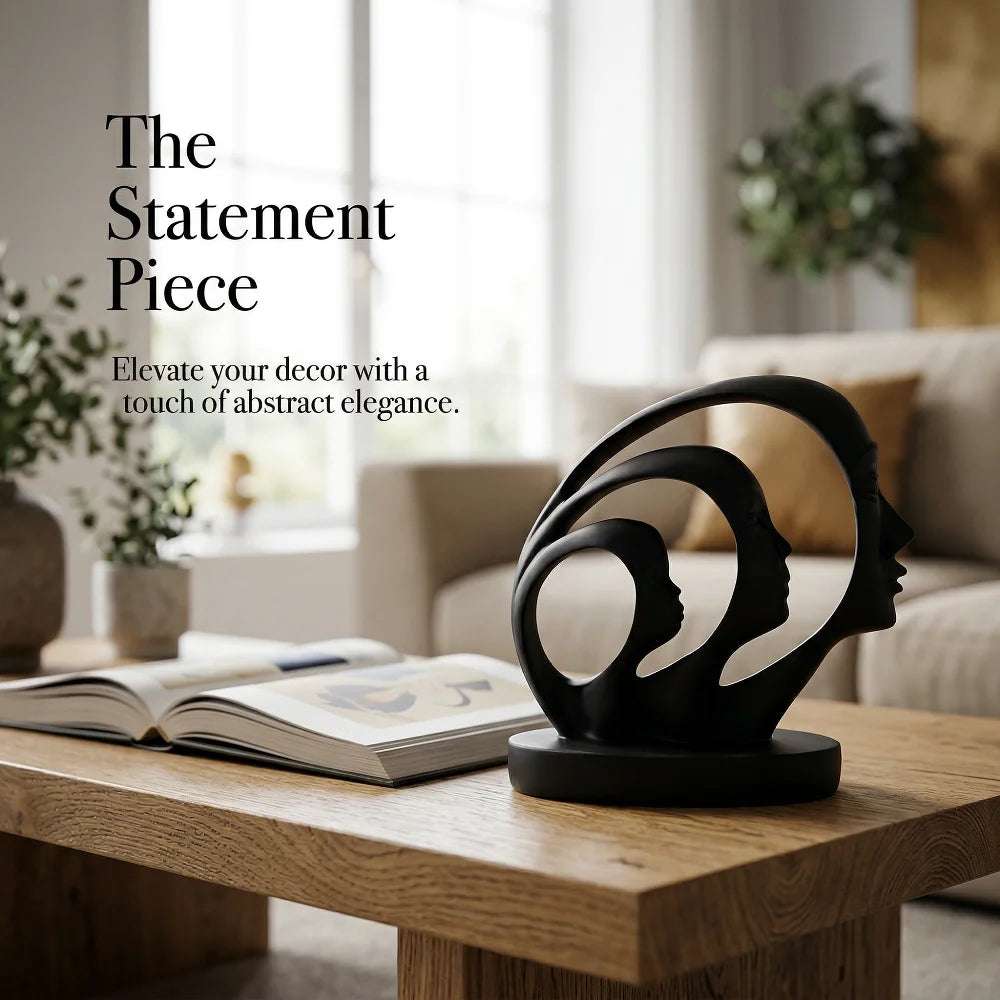 Abstract Resin Face Sculpture
